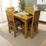 Juego De Comedor Sum Sum 4 Sillas Tela Lavable Madera Maciza