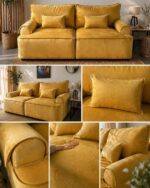 Sofá Sillón Lumiere Moderno Con Almohadones Elegante 220cm - Imagen 6