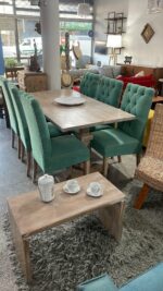 Juego De Comedor Rectangular 6 Sillas Capitoneado Con Tachas - Imagen 5