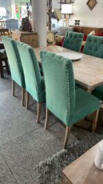Juego De Comedor Rectangular 6 Sillas Capitoneado Con Tachas - Imagen 7