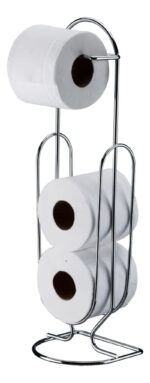 Porta Rollos Curvado Papel Higiénico De Pie 3 Rollos Acero Garantía - Imagen 4