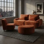Juego Living Sofa 2.30 + Butaca + Isla Media Luna Elegante - Imagen 2