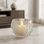 Velas Velitas Led Con Porta Vela Transparente Tipo Pecera Modernas A Pila - Imagen 2