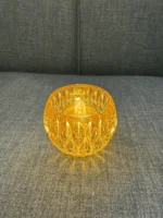 Velas Velitas Led Con Porta Vela Dorado Tipo Pecera Modernas A Pila - Imagen 2