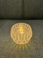 Velas Velitas Led Con Porta Vela Transparente Tipo Pecera Modernas A Pila - Imagen 3