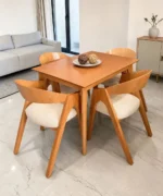 Juego De Comedor Natura Elegante Con 4 Sillas Tapizadas - Imagen 2