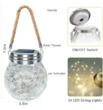 Lámpara Solar Decorativa Para Exterior En Frasco De Vidrio - Imagen 5
