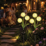 Estacas Led Solares Decorativas Con Flores Diente De León