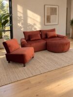 Juego Living Sofa 2.30 + Butaca + Isla Media Luna Elegante - Imagen 6