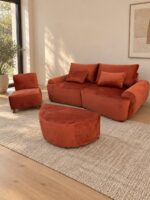 Juego Living Sofa 2.30 + Butaca + Isla Media Luna Elegante - Imagen 7