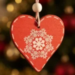 12 Chirimbolo Adorno De Madera Para Árbol De Navidad 6 Cm Angel y Corazón - Imagen 3