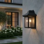 Farol Aplique Lámpara De Pared Abierto Plástico Con Acrílico Negro