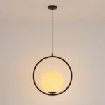 Lámpara Colgante Moderna Esfera Vidrio Minimalista Nordico Negro - Imagen 3