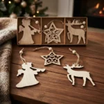 Pack 9 Chirimbolos De Navidad En Madera Adornos Navideños