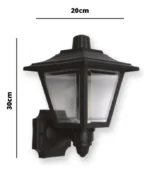 Farol Aplique Colonial Plástico De 4 Caras Negro Cerrado - Imagen 3