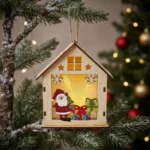 Chirimbolo 12cm Casas Led De Navidad Adorno Bambu Navideña