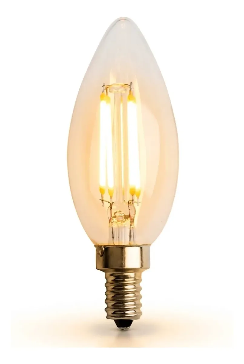 D_NQ_NP_2X_649043-MLU117023393106_102026-F Lampara Filamento De Led Vela E14 4w Luz Calida Bombita - Imagen 1