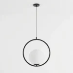 Lámpara Colgante Moderna Esfera Vidrio Minimalista Nordico Negro - Imagen 4