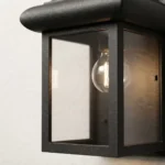 Farol Aplique Lámpara De Pared Abierto Plástico Con Acrílico Negro - Imagen 3