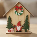 Casa De Madera Decorativa Navideña Papa Noel Arbol Navidad