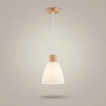 Lámpara Colgante Nórdica Minimalista Madera Metal Y Vidrio - Imagen 3