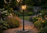 Farol De Pie Colonial Jardín C/ Poste 130cm Lámpara Exterior