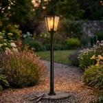 Farol De Pie Colonial Jardín C/ Poste 130cm Lámpara Exterior