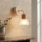 Aplique De Pared Diseñó Nórdico Minimalista Madera Y Vidrio