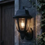Farol Aplique Colonial Plástico De 6 Caras Negro Cerrado