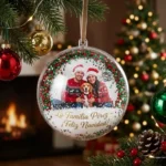 Bola De Navidad Adorno Transparente Personalizable 8cm - Imagen 3