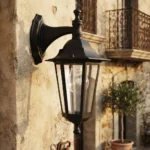 Farol Aplique Colonial Plástico De 4 Caras Negro Cerrado