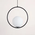 Lámpara Colgante Moderna Esfera Vidrio Minimalista Nordico Negro - Imagen 5