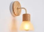 Aplique De Pared Diseñó Nórdico Minimalista Madera Y Vidrio - Imagen 3