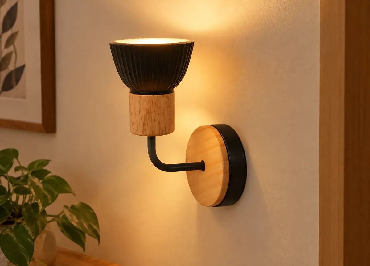 D_NQ_NP_2X_812956-MLU117341101184_102026-F Aplique De Pared Diseñó Nórdico Minimalista Madera Y Vidrio Negro - Imagen 1