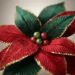 Flor Navidad Estrella Federal 30cm Brillante Adorno Navideño - Imagen 3