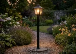 Farol De Pie Colonial Jardín C/ Poste 130cm Lámpara Exterior