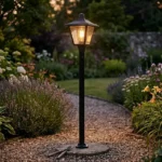 Farol De Pie Colonial Jardín C/ Poste 130cm Lámpara Exterior