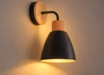 Aplique Nórdico Pared Led Metal Madera Vidrio Negro - Imagen 3