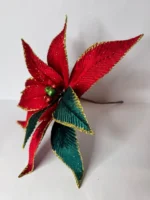 Flor Navidad Estrella Federal 30cm Brillante Adorno Navideño - Imagen 4