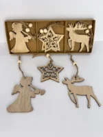 Pack 9 Chirimbolos De Navidad En Madera Adornos Navideños - Imagen 3