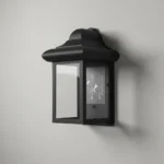 Farol Aplique Lámpara De Pared Abierto Plástico Con Acrílico Negro - Imagen 2