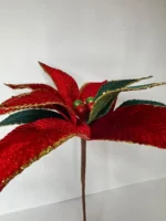 Flor Navidad Estrella Federal 30cm Brillante Adorno Navideño - Imagen 6