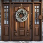 Corona Navideña Para Puerta Nevada Con Piñas Navidad 40cm - Imagen 4