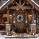Corona Navideña Para Puerta Nevada Con Piñas Navidad 40cm - Imagen 3