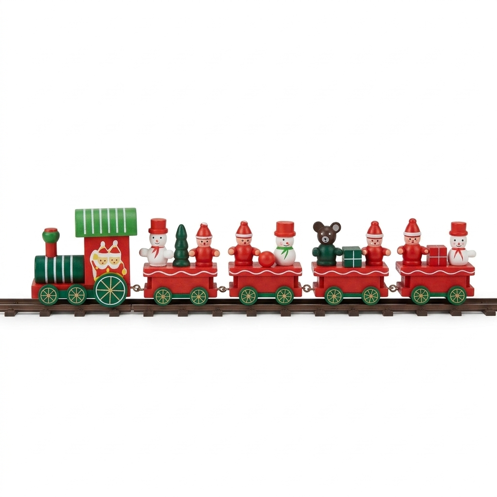 Gemini_Generated_Image_mwau9zmwau9zmwau Tren Navideño De Madera Adorno Decorativo Navidad 26cm Rojo - Imagen 1