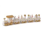 Tren Navideño De Madera Adorno Decorativo Navidad 26cm Blanco - Imagen 2