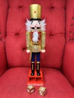 Cascanueces Grande Adorno Navideño Soldado De Madera Navidad Modelo 2 - Imagen 4