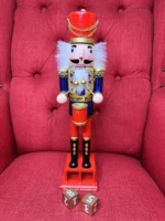 Cascanueces Grande Adorno Navideño Soldado De Madera Navidad Modelo 4 - Imagen 3